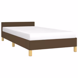 vidaXL Giroletto senza Materasso Marrone Scuro 90x200 cm Tessuto - Vista aggiuntiva 3