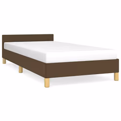 vidaXL Giroletto senza Materasso Marrone Scuro 100x200 cm Tessuto - Vista aggiuntiva 2