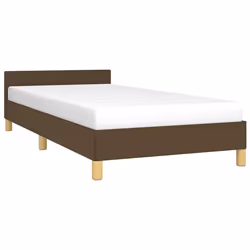 vidaXL Giroletto senza Materasso Marrone Scuro 100x200 cm Tessuto - Vista aggiuntiva 3