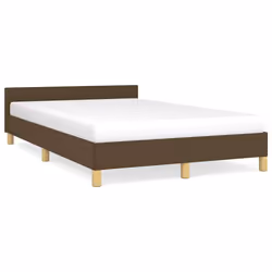 vidaXL Giroletto senza Materasso Marrone Scuro 120x200 cm Tessuto - Vista aggiuntiva 2
