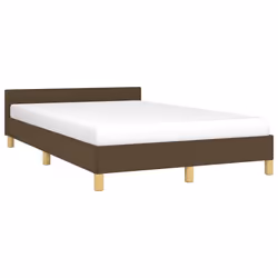 vidaXL Giroletto senza Materasso Marrone Scuro 120x200 cm Tessuto - Vista aggiuntiva 3