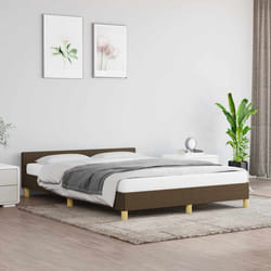 vidaXL Giroletto senza Materasso Marrone Scuro 140x190 cm Tessuto