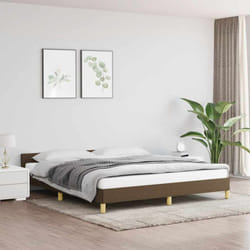 Letto adulto, Giroletto con Testiera, Letto matrimonial Marrone Scuro 160x200 cm in Tessuto Vidaxl