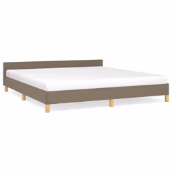 vidaXL Giroletto senza Materasso Tortora 160x200 cm in Tessuto - Vista aggiuntiva 2