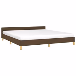vidaXL Giroletto senza Materasso Marrone Scuro 180x200 cm Tessuto - Vista aggiuntiva 3