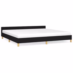 vidaXL Giroletto senza Materasso Nero 200x200 cm in Tessuto - Vista aggiuntiva 2