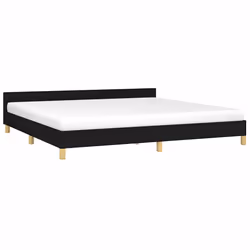 vidaXL Giroletto senza Materasso Nero 200x200 cm in Tessuto - Vista aggiuntiva 3