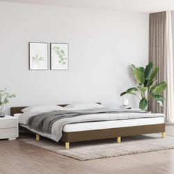 vidaXL Giroletto senza Materasso Marrone Scuro 200x200 cm in Tessuto