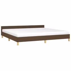 vidaXL Giroletto senza Materasso Marrone Scuro 200x200 cm in Tessuto - Vista aggiuntiva 3