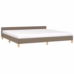 vidaXL Giroletto senza Materasso Tortora 200x200 cm in Tessuto - Vista aggiuntiva 3