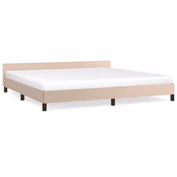 vidaXL Giroletto con Testiera senza Materasso Cappuccino 200x200 cm - Vista aggiuntiva 2