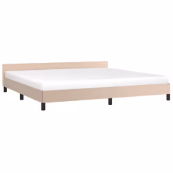 vidaXL Giroletto con Testiera senza Materasso Cappuccino 200x200 cm - Vista aggiuntiva 3
