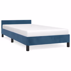 vidaXL Giroletto senza Materasso Blu Scuro 80x200 cm in Velluto - Vista aggiuntiva 2