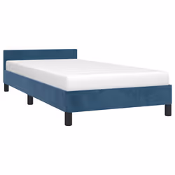 vidaXL Giroletto senza Materasso Blu Scuro 80x200 cm in Velluto - Vista aggiuntiva 3