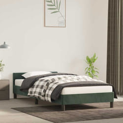 Letto adulto, Giroletto con Testiera, Letto singolo Verde Scuro 90x190 cm in Velluto Vidaxl