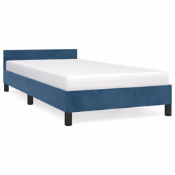 Giroletto con Testiera Blu Scuro 90x190 cm in Vellutocod mxl 119507 - Vista aggiuntiva 2