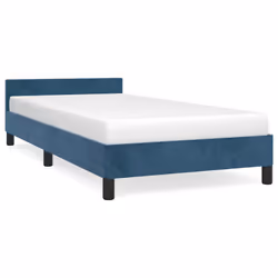 vidaXL Giroletto senza Materasso Blu Scuro 90x200 cm in Velluto - Vista aggiuntiva 2