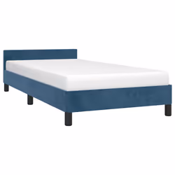 vidaXL Giroletto senza Materasso Blu Scuro 90x200 cm in Velluto - Vista aggiuntiva 3