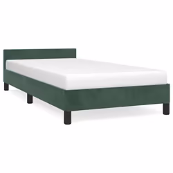 vidaXL Giroletto senza Materasso Verde Scuro 100x200 cm in Velluto - Vista aggiuntiva 2