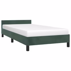 vidaXL Giroletto senza Materasso Verde Scuro 100x200 cm in Velluto - Vista aggiuntiva 3