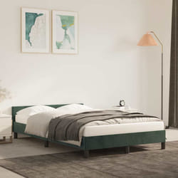 vidaXL Giroletto senza Materasso Verde Scuro 120x200 cm in Velluto