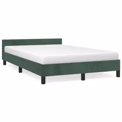 vidaXL Giroletto senza Materasso Verde Scuro 120x200 cm in Velluto - Vista aggiuntiva 2