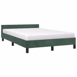 vidaXL Giroletto senza Materasso Verde Scuro 120x200 cm in Velluto - Vista aggiuntiva 3