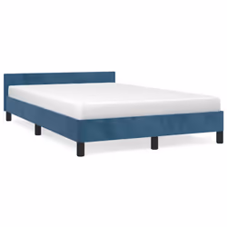 vidaXL Giroletto senza Materasso Blu Scuro 120x200 cm in Velluto - Vista aggiuntiva 2