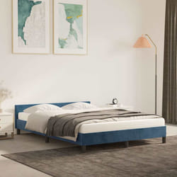 vidaXL Giroletto senza Materasso Blu Scuro 140x190 cm in Velluto