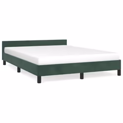 vidaXL Giroletto senza Materasso Verde Scuro 140x200 cm in Velluto - Vista aggiuntiva 2