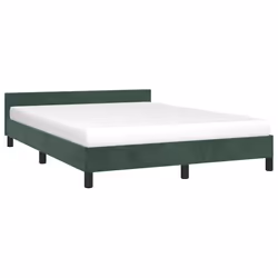 vidaXL Giroletto senza Materasso Verde Scuro 140x200 cm in Velluto - Vista aggiuntiva 3