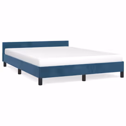 vidaXL Giroletto senza Materasso Blu Scuro 140x200 cm Velluto - Vista aggiuntiva 2