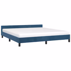 vidaXL Giroletto senza Materasso Blu Scuro 160x200 cm in Velluto - Vista aggiuntiva 3