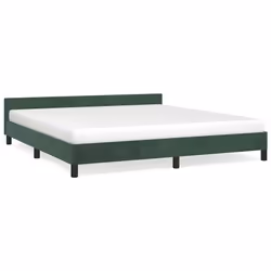 vidaXL Giroletto senza Materasso Verde Scuro 180x200 cm in Velluto - Vista aggiuntiva 2