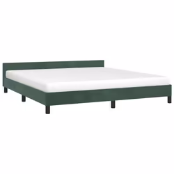vidaXL Giroletto senza Materasso Verde Scuro 180x200 cm in Velluto - Vista aggiuntiva 3