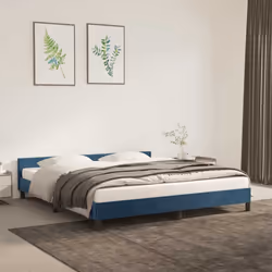 Giroletto con Testiera Blu Scuro 180x200 cm in Vellutocod mxl 95574