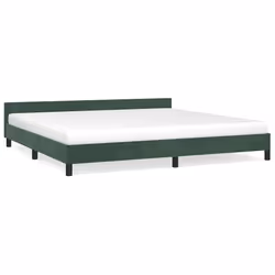 vidaXL Giroletto senza Materasso Verde Scuro 200x200 cm in Velluto - Vista aggiuntiva 2