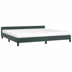 vidaXL Giroletto senza Materasso Verde Scuro 200x200 cm in Velluto - Vista aggiuntiva 3