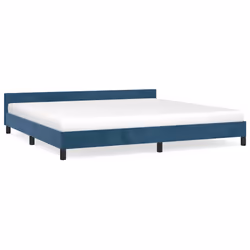 vidaXL Giroletto senza Materasso Blu Scuro 200x200 cm in Velluto - Vista aggiuntiva 2