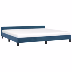vidaXL Giroletto senza Materasso Blu Scuro 200x200 cm in Velluto - Vista aggiuntiva 3