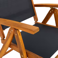 VidaXL 3120455 sedia da esterno Terrazzo Legno di acacia, Tessuto - Vista aggiuntiva 6