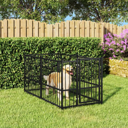 Vidaxl - Recinzione per Cani Nera Gabbia 193,5x97x100 cm in Acciaio
