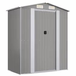 vidaXL Capanno da Giardino Grigio Chiaro 192x108x223cm Acciaio Zincato - Vista aggiuntiva 2