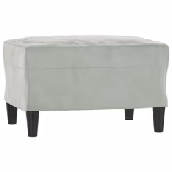 vidaXL Poggiapiedi Grigio Chiaro 60x50x41 cm in Velluto - Vista aggiuntiva 2