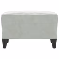 vidaXL Poggiapiedi Grigio Chiaro 60x50x41 cm in Velluto - Vista aggiuntiva 3