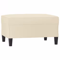 vidaXL Poggiapiedi Crema 70x55x41 cm in Similpelle - Vista aggiuntiva 2
