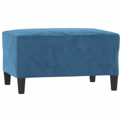 vidaXL Poggiapiedi Blu 70x55x41 cm in Velluto - Vista aggiuntiva 2
