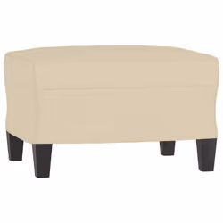 vidaXL Poggiapiedi Crema 60x50x41 cm in Tessuto - Vista aggiuntiva 2