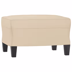 vidaXL Poggiapiedi Crema 60x50x41 cm in Tessuto Microfibra - Vista aggiuntiva 2