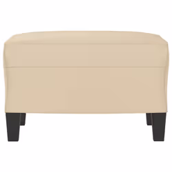 vidaXL Poggiapiedi Crema 60x50x41 cm in Tessuto Microfibra - Vista aggiuntiva 3